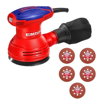 EMTOP 320 W 125 mm Rotary Sander With 5 Pcs Sandpaper (EFSR23201)