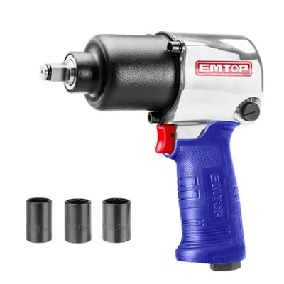 Emtop 12.7 mm (1/2 Inch) Square Drive 610 Nm Air Impact Wrench Kit (EATL126801)