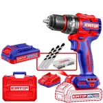 Emtop 13mm 20V Powerful Cordless Impact Drill With Battery, Charger & Accessories,0-500/0-2000 RPM (ECIDL20558)