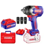 Emtop 1/2" 20V Powerful Cordless Impact Wrench With Battery, Charger & Sockets, Max. Torque 850 Nm (ECIWL2085)