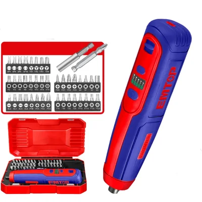 EMTOP 4V 5N.m Cordless Screwdriver With 42 Pcs Accessories, 260 RPM (ECSR0406)