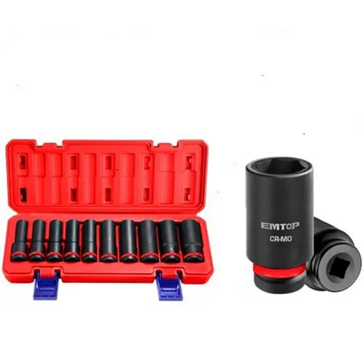 Emtop 10 Pcs 1/2" Deep Impact Socket Set (EMSS12102L)