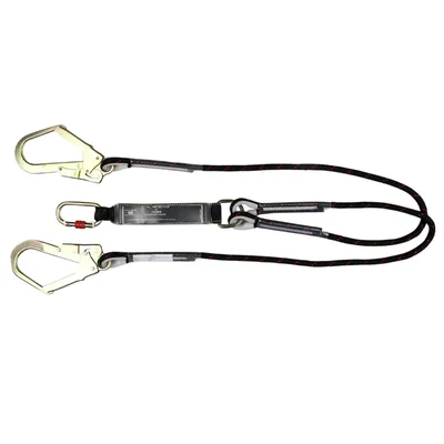 ISSAFE (ISF-162) Kernmatle Energy Absorbing Double Lanyard with Two Ropes and 2 Scaffolding Hook