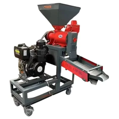 14 HP Engine Operated Trolley Type Rice Mill, 600kg/hr Capacity