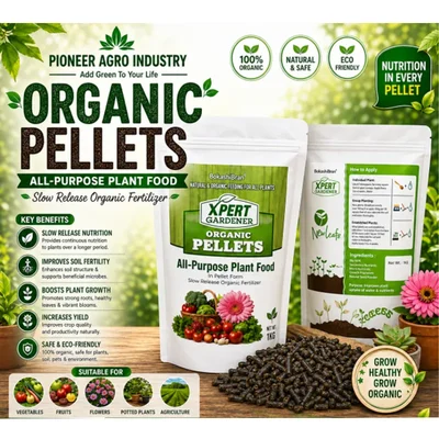 Pioneer Agro Enriched Bio Pellets 1Ltr Nutrient-Rich Manure Fertilizer Plant Food for Home Gardening