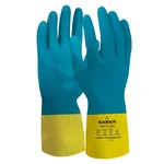 KARAM 22 Mil Neoprene Over Latex Safety Gloves Flocked Liner Advanced Chemical Protection Pack of 5 Pairs HS171