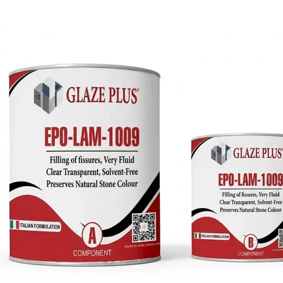 Glaze Plus EPO-LAM-1009 Clear Low Viscosity UV Stable Auto Leveling Epoxy Resin for Marble Crack Filling & Resin Art