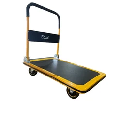 Equal 300 Kg Heavy Duty Folding Metal Portable & Compact Hand Platform Trolley -with 360 Rotating Wheels