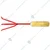 Heavy Duty Hand Cultivator With 3 Pointed Pin & Wooden Handle Used For Weeding, Cultivating & Leveling Soil