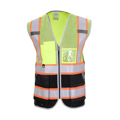 EVION ES - 032 FP Green & Black Net Type Reflective Safety Jacket(Size-S)
