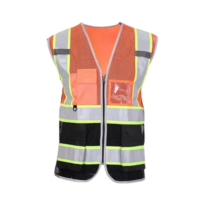 EVION ES - 032 FP Orange & Black Net Type Reflective Safety Jacket(Size-S)