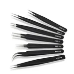 ESD 7 pcs Tweezers Set for Electronics and Craft, Professional Tweezers for Precision Repairing
