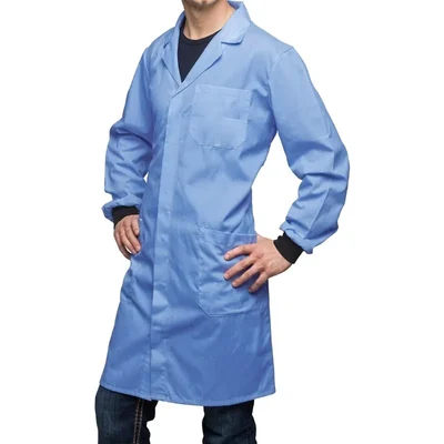 ESD Antistatic Blue Apron - Cleanroom Lab Coat(Size-L)