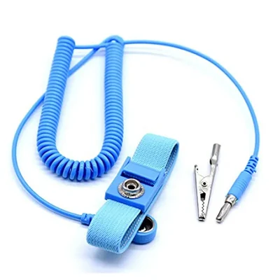 ESD Anti-Static Safe Discharge Wristband Wrist Strap Band Grounding Cord Tool- Blue B to C