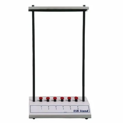 SBT Instruments Iron ESR Tube Stand, Push Type for 6 Tubes, Laboratory and Pathology Use 