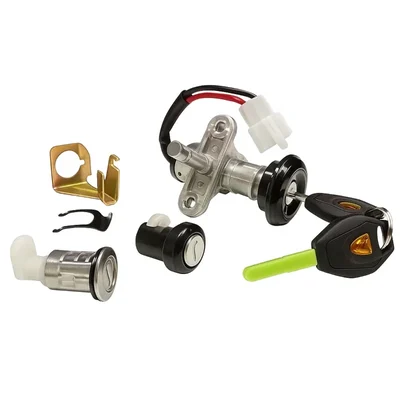 E-Trendo 10x7x7cm Vespa Electric Premium Lock Set Ignition Seat Battery 2 Keys Vespa-Lock-set