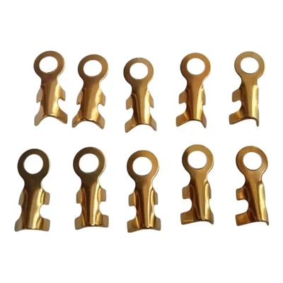 E-Trendo 12mm OD 8mm ID 25mm Golden Brass Battery Thimble Connector Pack of 50 Heavy Duty 8/3 Lugs 50 Pc Battery Thimble 12mm