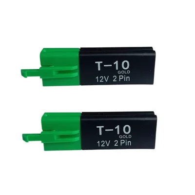E-Trendo 12V 5.5x2cm Indicator Flasher 2Pin Turn Signal Without Buzzer 2Pc Black/Green 12V-2Pin-Indicator-Flasher