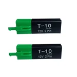 E-Trendo 12V 5.5x2cm Indicator Flasher 2Pin Turn Signal Without Buzzer 2Pc Black/Green 12V-2Pin-Indicator-Flasher