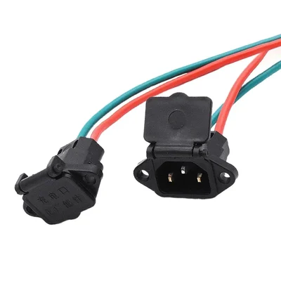 E-Trendo 16cm 3-Pin Charging Socket Cable with Cap EV Scooty Socket-with-Cap