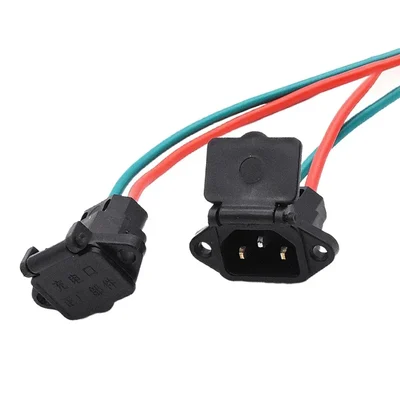 E-Trendo 16cm 3Pin Charging Socket Cable 2Pc for E-Scooty E-Bike 3Pin-16mm-Cable