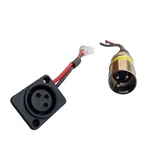 E-Trendo 21x2.5cm 3-Pin XLR Male-Female Charging Socket Set 100g for Electric Scooty XLR-3Pin-Male-Female