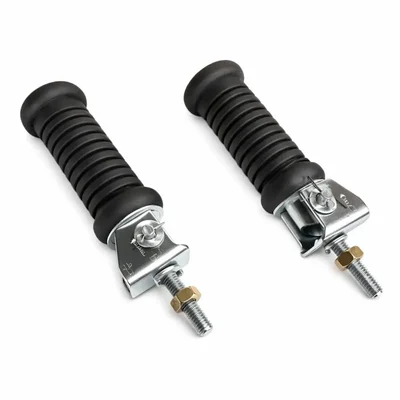 E-Trendo Heavy Duty Left Right Racing Footrest Pair Black for Royal Enfield 350cc 500cc Footrest-set-Round