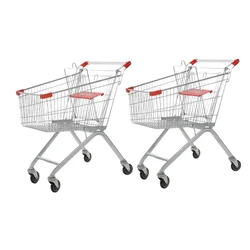 Bigapple Pack Of 2 European Style Heavy Weight King Shopping Trolley, 125L Capacity | BA-ES125