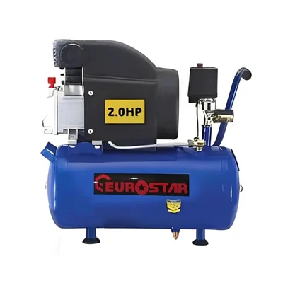 Eurostar 25 Liter Air Compressor with 2 HP Copper Motor, 116 psi Max. Pressure and 185 LPM