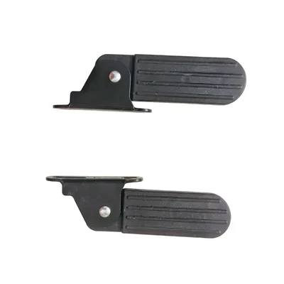 Heavy Duty Universal EV Foldable Footrest Pair High Traction Pillion Step for Electric Scooters Black Matte