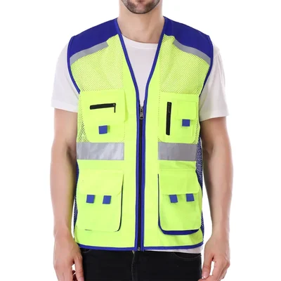 EVION 24258 Green & Royal Blue Reflective Safety Jacket(Size-S)