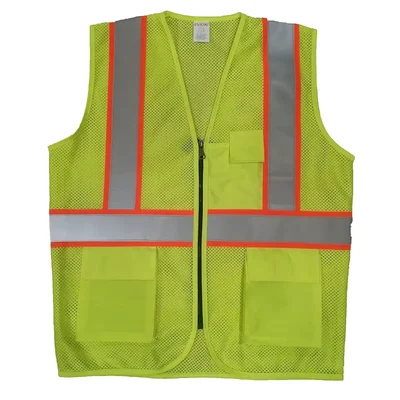 EVION 2553 Reflective Safety Jacket with 2 Box Pocket and Orange Fashion Patti
