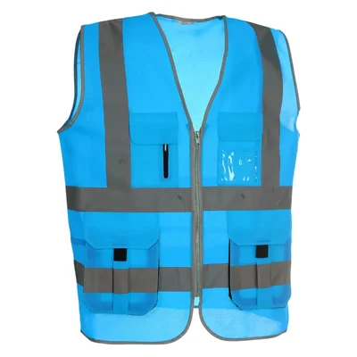 EVION ES-024 Sky Blue Reflective Safety Jacket(Size-S)