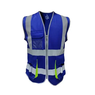 EVION ES-024 Royal Blue Reflective Safety Jacket(Size-M)