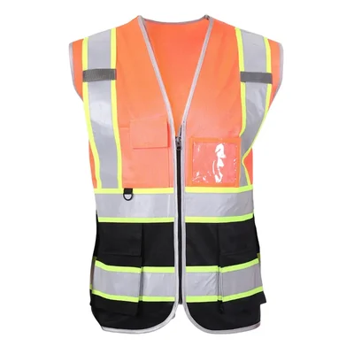 EVION ES - 032 FP Orange & Black Fabric Reflective Safety Jacket(Size-S)
