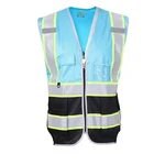 EVION ES - 032 FP Sky Blue & Black Fabric Reflective Safety Jacket