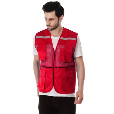 EVION ES-036 Red Reflective Safety Jacket(Size-S)