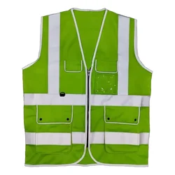 EVION ES-038 Green Reflective Safety Jacket, 3 M Micro Prismatic Tape(Size-L)