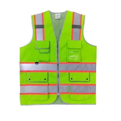EVION ES-041 Reflective Safety Jacket, 2 Box Pocket With Titch Buttons,2 3-D Pockets And 1 ID pocket