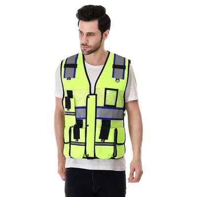 EVION ES-050 Executive Reflective Safety Jacket With 5 Cut Resistance Pockets, 1 ID Pocket(Size-L)