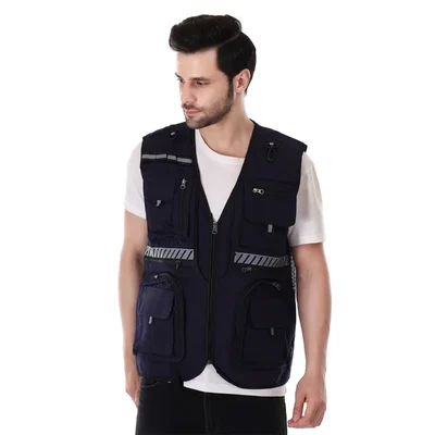 EVION ES-065 Navy Blue Unisex Reflective Safety Jacket(Size-S)