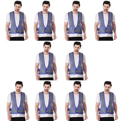 EVION ES-0700 Blue Reflective Safety Jacket - Pack of 10