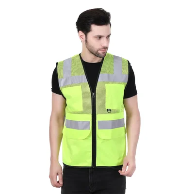 EVION ES-072 B Green Polyester Reflective Safety Jacket(Size-S)