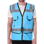 EVION ES-072 Sky Blue Reflective Safety Jacket