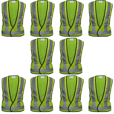 EVION ES-1100 Green Reflective Safety Jacket - Pack of 10