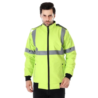 EVION ES-1110 WJ Reversable Woollen Reflective Safety Jacket (Green)(Size-M)