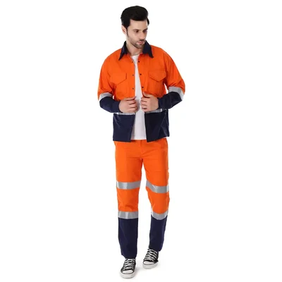 EVION ES-25100PS Orange & Navy Blue Boiler Suit(Size-M)