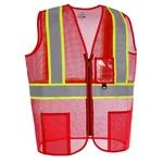 Evion GM-OP7-RD Polyester Red Reflective Safety Jacket