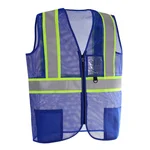 Evion GM-OP7-RB Polyester Royal Blue Reflective Safety Jacket