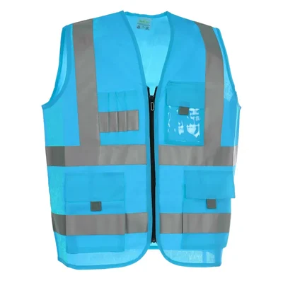 EVION ES-030 Sky Blue Reflective Safety Jacket(Size-S)